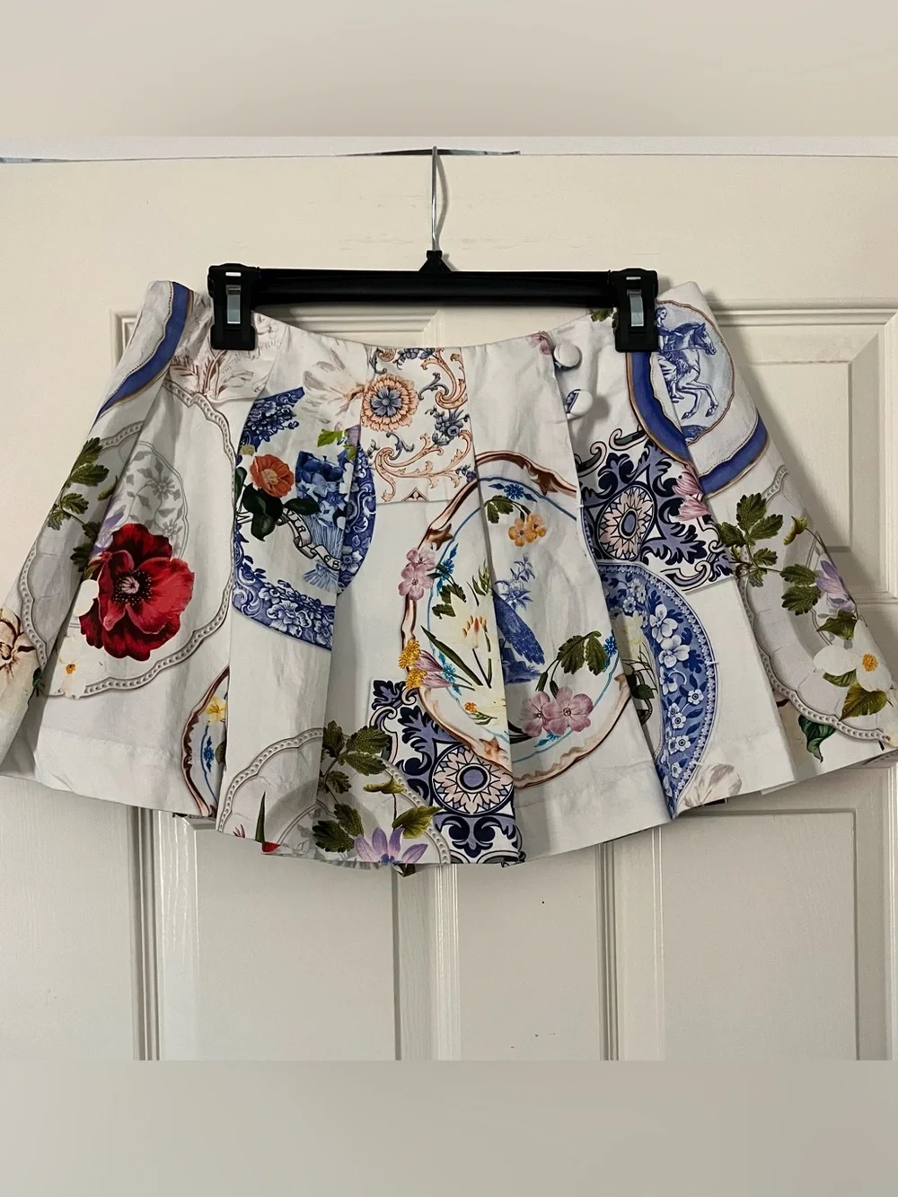 Anthropologie Mauve Tea Towel Printed Pleated Skort - Picture 7 of 16
